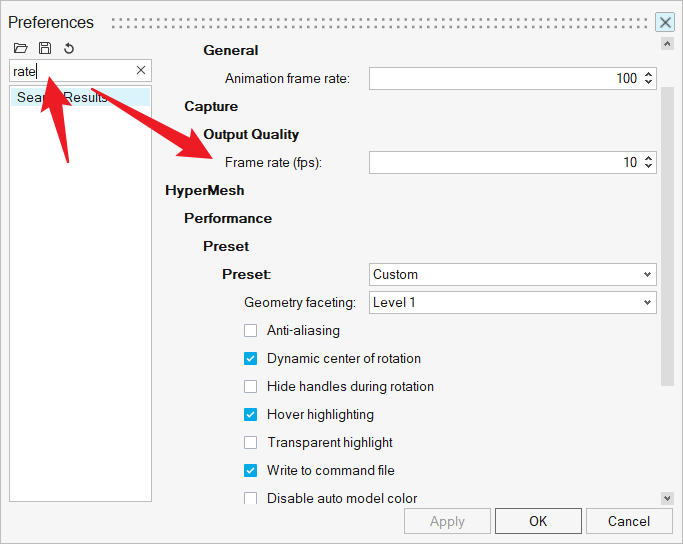 设置输出动画速度frame rate fps